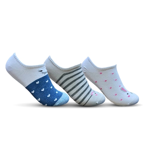 WOMEN SOCKS LOW CUT PATTERNED 3P-S1