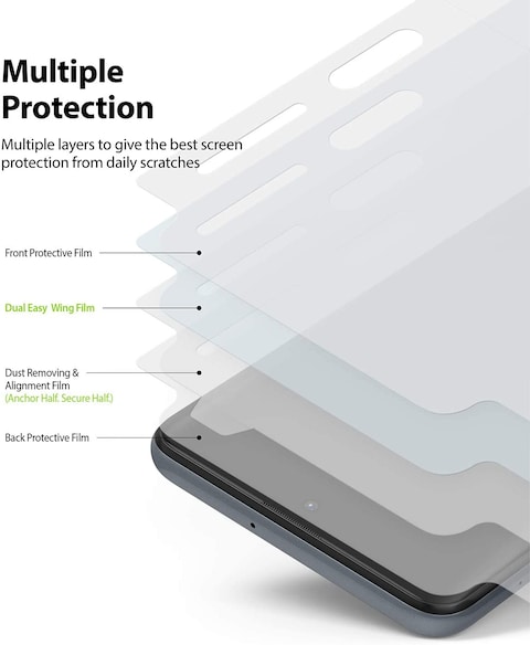 Ringke Dual Easy Wing Samsung Galaxy M31S Screen Protector Full Coverage (Pack of 2) Dual Easy Film Case Friendly Protective Film [ Designed Screen Guard For Galaxy M31S ]