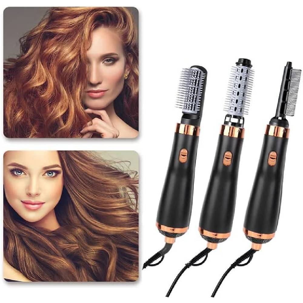 Buy Professional 3 in 1 Negative Ionic Hot Air Straightener Comb Black ...