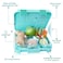 Eazy Kids 6 Compartment Bento Lunch Box w/ Sandwich Cutter Set-Playstation Green