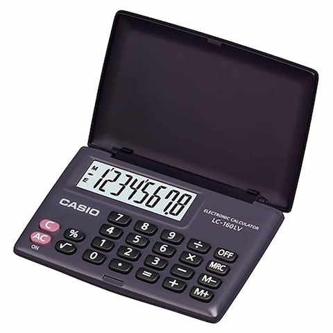 كاسيو آلة حاسبة عملية محمولة - LC-160LV-BK