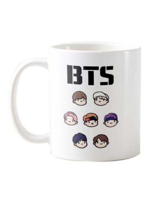 1st Piece Bts Band Printed Mug White/Black 325ml
