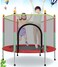 140cm Indoor Trampoline with Protection Net Adult Children Jumping Bed Enclosure Outdoor Trampolines Workout Fitness Equipment