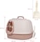 Cat Litter Box With Cat Litter Scoop, Large Indoor Cats Toilet , Easy Clean &amp; Deodorant Filter, Portable Cat Litter with Pedal Design (Pink)