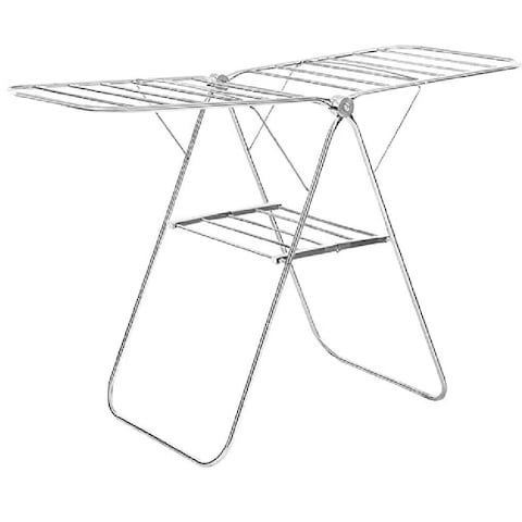 Heavy Duty Laundry Cloth Drying Stand, Home Cloth Dryer Stand, Steel Cloth Drying Rack Stand, Foldable Clothes Drying Rack For Indoor and Outdoor Silver
