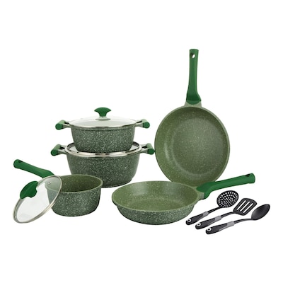 Prestige Essentials Non-Stick Cookware Set Green 11 PCS