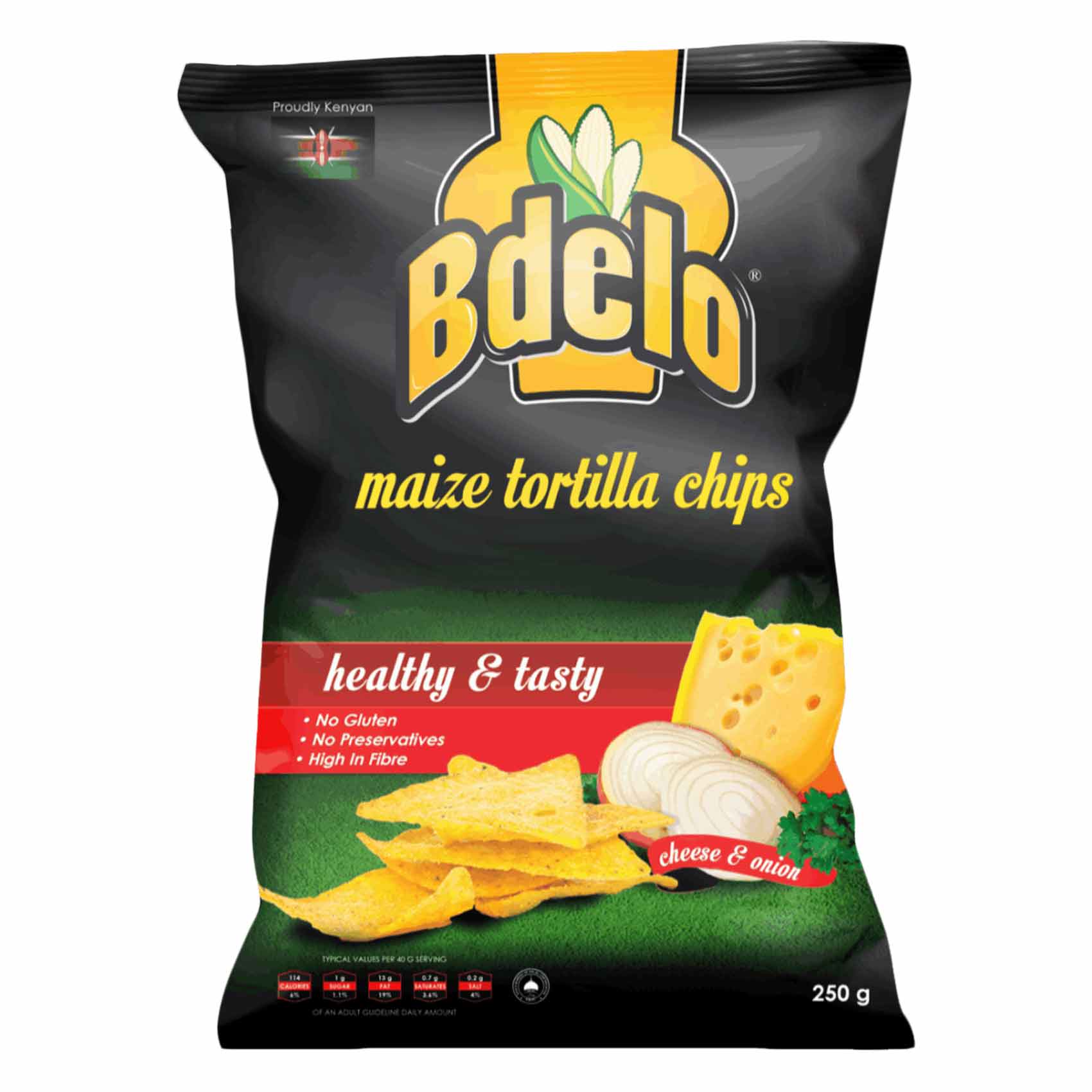 Bdelo Maize Tortilla Cheese And Onion Chips 250g