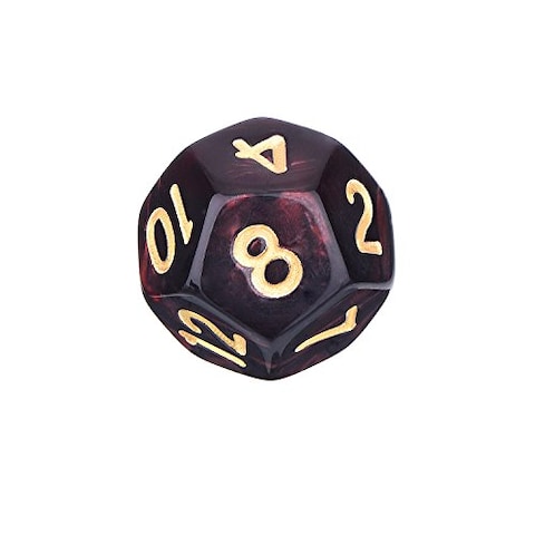 Polyhedral 7-Die Dice Set for Dungeons and Dragons with Black Pouch (Red Black)