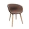 Jilphar Fabric Dining Chair with Wooden Legs JP1330D, Brown
