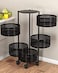 Carbon Steel Round Rotating Multi-Layer Kitchen Storage Shelf, Kwc Eagles Fruit and Vegetable Storage Basket, Kitchen Storage Rack Floor-Standing (4 Layer)
