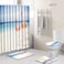Toilet floor mat 4-piece bathroom carpet door mat 4-piece bathroom floor mat and shower curtain