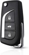 Rubik 3 Buttons Replacement Uncut Keyless Entry Remote Flip Car Key FOB Shell Case for Toyota Prado RAV4 Vios hilux Yaris Levin Camry Reiz Highlander Corolla