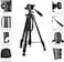 COOPIC T900 Professional Video Camera Tripod, Aluminum Alloy Travel Portable 2in1' Monopod Tripod with Rotatable Center Column, Mobile Holder and Carrying Bag Max Height 178CM &amp; Max Load up to 5KG