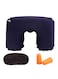 Generic Inflatable Travel Pillow With Ear Plug And Eye Mask Foam Blue
