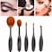 Makeup for you - 5 Pieces Professional Makeup Brush Set With Leather Brush Pouch - Black