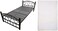 Galaxy Design Heavy Duty Single Steel Bed with Thick Slat Base and Medicated Mattress, Black.No Installation included &amp; NO Warranty