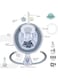 Moon 5 Point Harness Baby Swing Circle, 0-6M, Holds Upto 9Kg With Remote Control, Grey