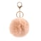 O Ozone Fur Keychain Pompoms Soft Fluffy Keyring For Handbags, Purse [Compatible For Buds Live Cases, Airpod Cases] - Beige