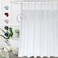 Extra Long White Shower Curtain, Bath Curtain with Mesh Window, Weighted Bottom Hem, 180 x 200 cm
