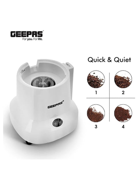 Geepas Coffee Grinder 450W Gcg6105 White/Silver