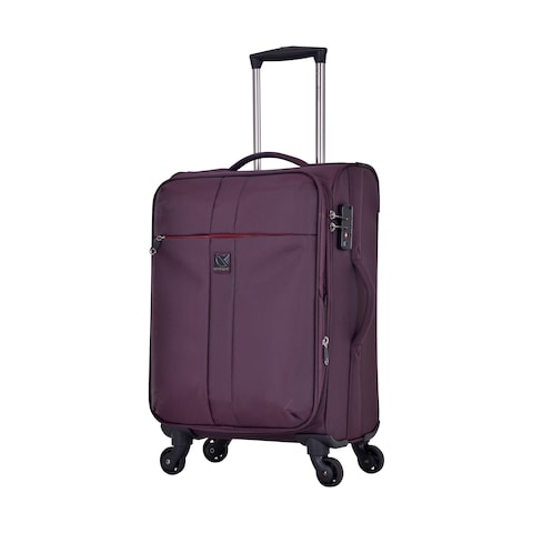 Eminent 4 Wheel Soft Casing Expandable Recycled Cabin Luggage Trolley 55cm Purple&nbsp;V6101