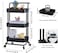 Gtin 3-Tier Rolling Utility Storage Cart With 2 Lockable Wheels For Office Bathroom Kitchen Kids&rsquo; Room