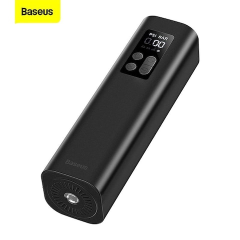 BASEUS Super Mini Inflator Pump Air Compressor Portable Hand-Held Auto Tire Pump with LED Light and 3M Cable Off-Road Accessories for Bicycle Cars Motor Bike Tires and More