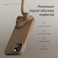 elago Liquid Silicone for iPhone 15 Plus case cover Full Body Protection, Shockproof, Slim, Anti-Scratch Soft Microfiber Lining - Brown