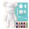 DIY CREATE YOUR OWN UNIQUE ACRYLIC FLUID POURING PAINT MONEY SAVING BEAR (13 inch - 33 cm) COMPLETE SET, Colors: Dark-Purple, Gold, Black, Rose-Red, Mint-Green, Fun Creative Gift