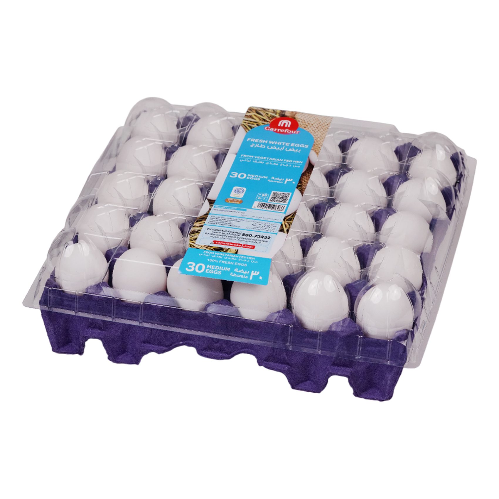 Carrefour Fresh Medium White Eggs 30 PCS