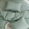 Luna Home Queen Size 6 Pieces Bedding Set, Washable Cotton Green Color