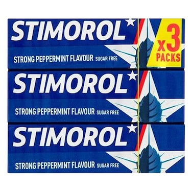 Stimorol Sugar Free Strong Peppermint Chewing Gum Pack of 3
