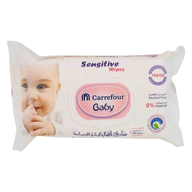 Carrefour Alcohol Free Sensitive Baby Wipes 80 Count