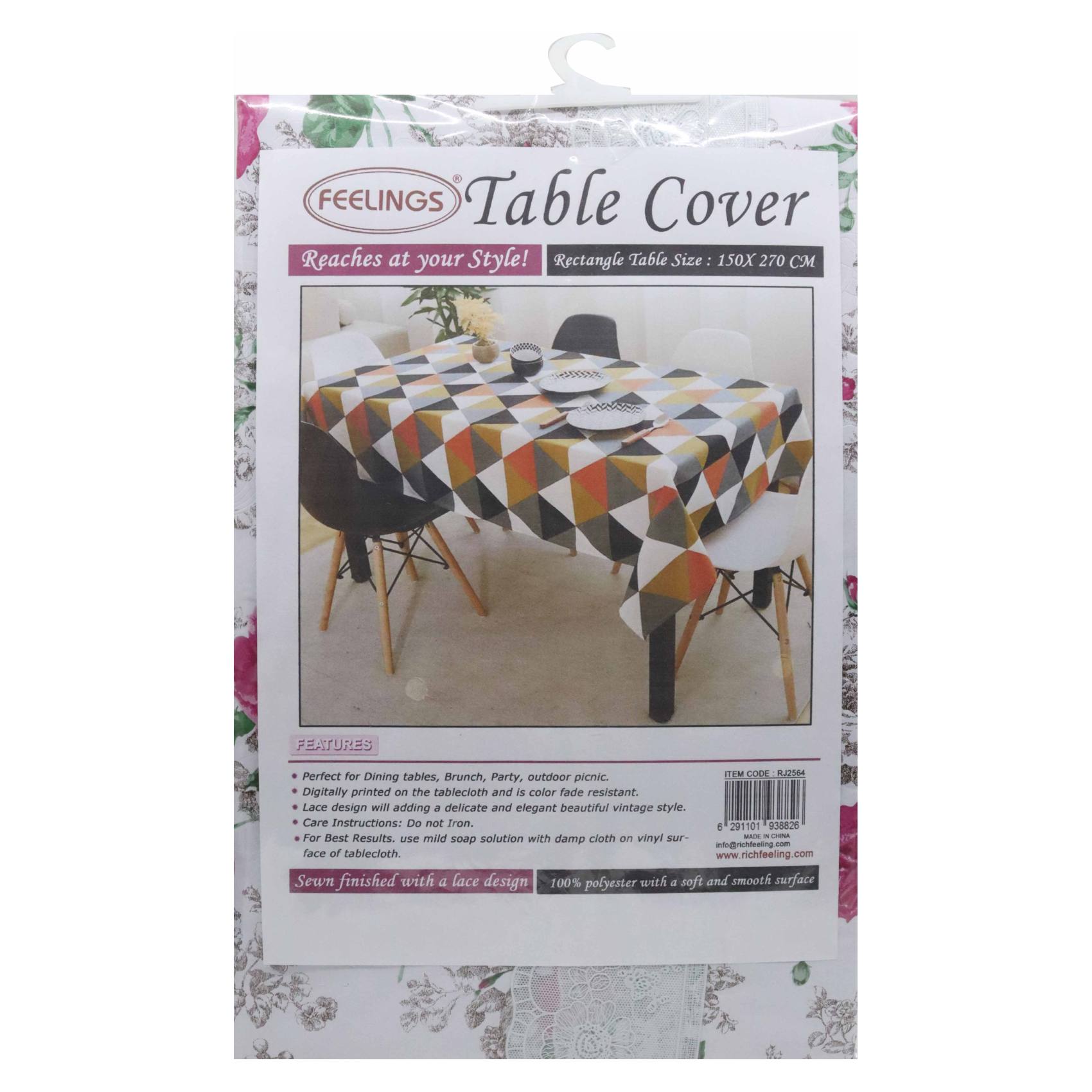 Feelings Printed Table Cover Multicolour 150x270cm