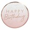 Ginger Ray Happy Birthday Paper Plates 8-Pieces- Rose Gold
