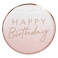 Ginger Ray Happy Birthday Paper Plates 8-Pieces- Rose Gold