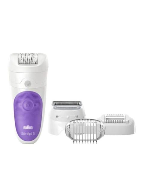 Buy Braun - Silk-Epil Wet And Dry Cordless Epilator White/Purple in UAE