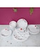 Royalford 33-Piece Opalware Dinner Set White/Black/Red