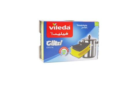 VILEDA GLITZI SPONGE  SCOURING X2