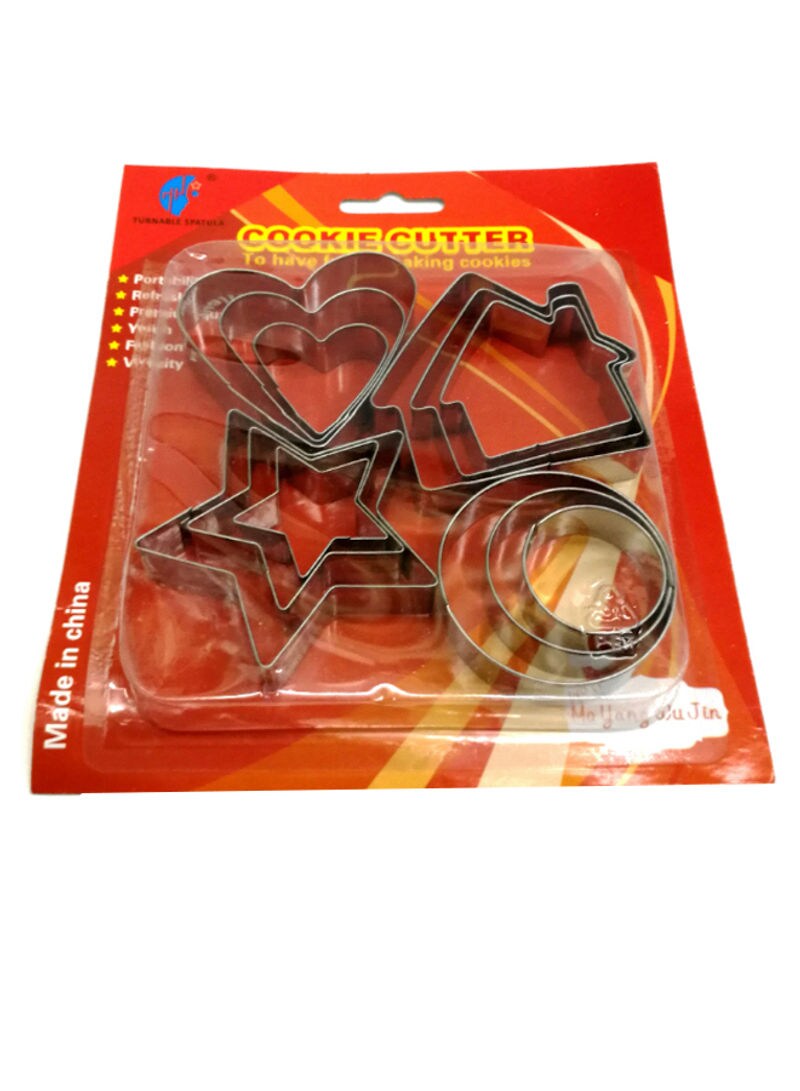 Buy Generic 12-Piece Cookie Cutter Set Silver 8cm Online | Carrefour UAE
