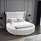 In House Lotus Velvet Bed Frame - Queen - 200x150 cm - White