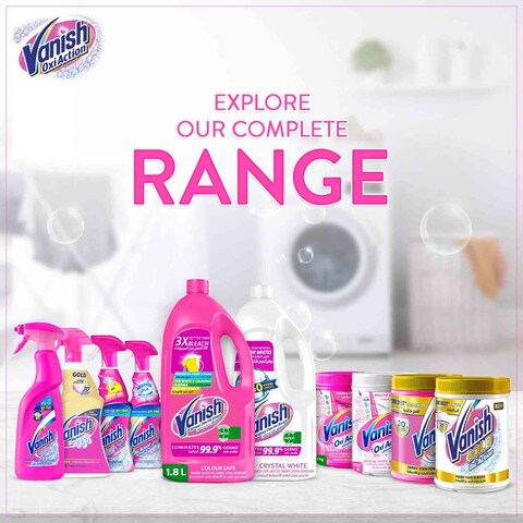 Vanish Crystal White Laundry Stain Remover Liquid for White Clothes, 1.8L