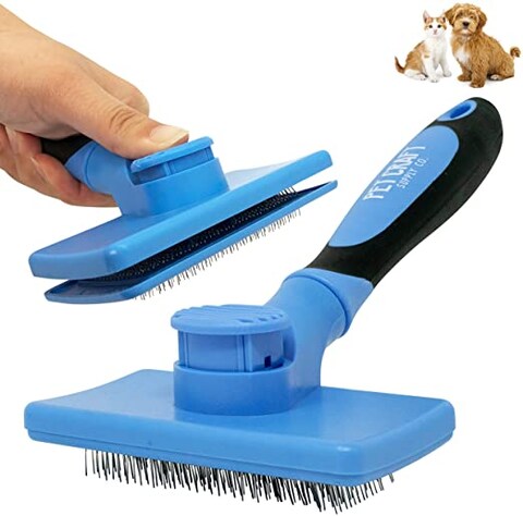 Buy Pet Craft Supply Self Cleaning Grooming Slicker Pet Brush for Cats and Dogs Short Long Haired Fur Small Medium Large Metal Pin Bristle Comb Undercoat DeShedding DeMatting Detangler Puppy Kitten in UAE