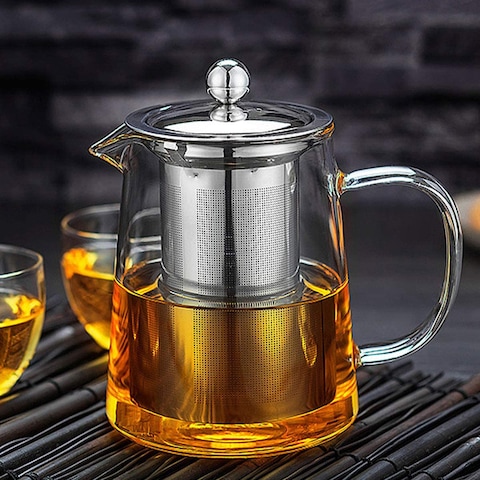 Buy AtrauX Glass Teapot Stovetop Save - Tea Kettle with Removable Food Grade Stainless Steel Infuser  Lid for Blooming and Loose Leaf Tea Maker - 32oz/950ml in UAE