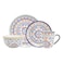 Porcelain Dinnerware Set of 16 Multicolour
