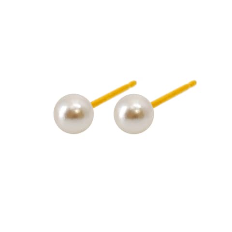 Caflon Fashion Sense Gold Plated Pearl Earring, 4 mm
