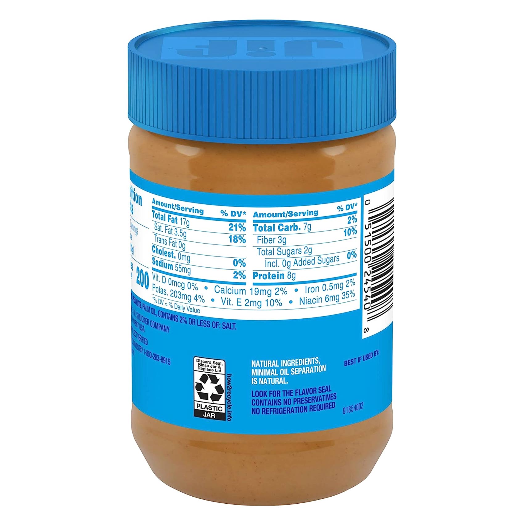 Jif Peanut Butter No Added Sugar Creamy 439 Gram product thumbnail 2