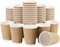 Markq [50 Cups] 12 oz. Brown Disposable Ripple Insulated Coffee Cups - Hot Beverage Corrugated Paper Cups