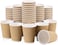 Markq [50 Cups] 12 oz. Brown Disposable Ripple Insulated Coffee Cups - Hot Beverage Corrugated Paper Cups