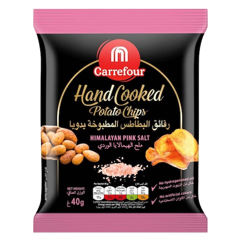 Carrefour Hand Cooked Himalayan Pink Salt Potato Chips 40G